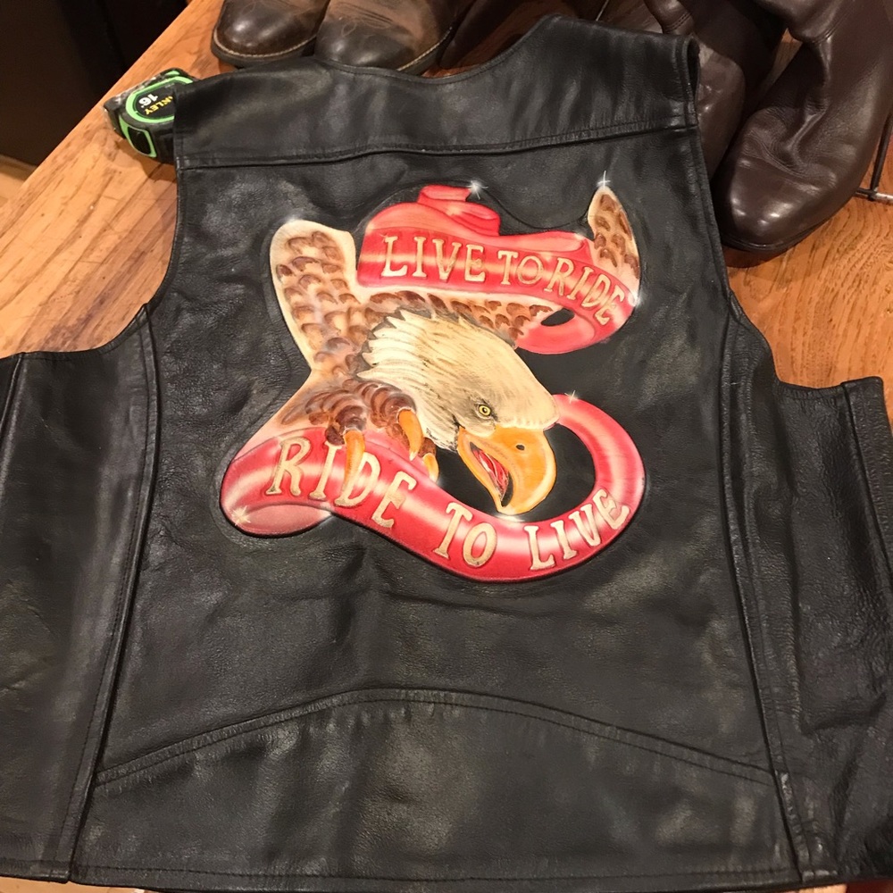 L LEATHER EAGLE RARE VINTAGE Vest